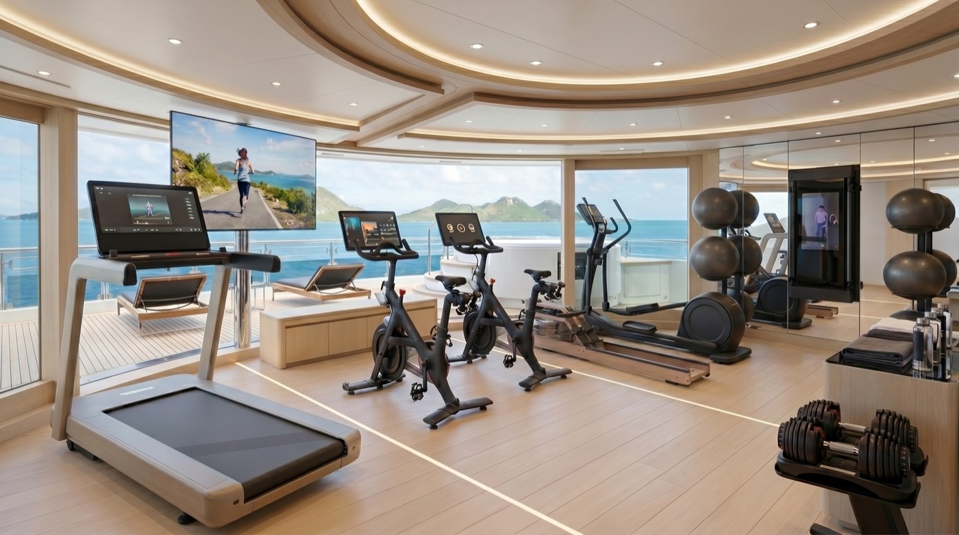Top deck gym interior render